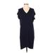 Lou & Grey Casual Dress - Shift: Blue Solid Dresses - Women's Size X-Small