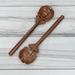 Loon Peak® Set Of 2 Babool Wood Flower Shaped Salad Servers Wood Flatware/Wood in Brown | 2.5 W in | Wayfair 065B63685BF84930933C73541A324FF0