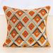 Everly Quinn Olachi Square Pillow Geometric Plaid Embroidery Cut Velvet Cushion Case Luxury Modern Throw Pillow | 18 H x 18 W x 2 D in | Wayfair