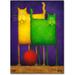 Red Barrel Studio® Double Trouble 18X24-Inch Canvas Wall Canvas in Green/Indigo/Yellow | 19 H x 14 W x 1.5 D in | Wayfair