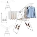 ybaymy Folding Clothes Drying Rack Clothes Airer Steel Drying Rack 150 x 89 x 55 cm Laundry Rack with Height Adjustable Wings, Free-Standing Laundry Stand for Socks, Bed Linen, Clothing