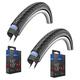 Schwalbe Marathon Plus 16 x 1.35 Road/Touring/Hybrid Bike tyres (Pair) + Schwalbe Presta Valve tubes (pair)