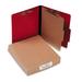 ACCO ColorLife PRESSTEX Classification Folders 2 Expansion 1 Divider 4 Fasteners Letter Size Executive Red Exterior 10/Box