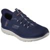 Slip-On Sneaker SKECHERS "SUMMITS-HIGH RANGE", Herren, Gr. 42, blau (navy), Textil, sportlich, Schuhe, Freizeitschuh mit Slip Ins-Fersenpart für einen leichten Einstieg, Topseller