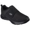 Slip-On Sneaker SKECHERS "FLEX ADVANTAGE 4.0-UPSHIFT", Herren, Gr. 48,5, schwarz, Textil, Synthetik, Leder, casual, Schuhe, Slipper, Freizeitschuh im monochromen Look