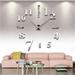 Frameless Acrylic Mirror Surface 3D DIY Wall Clock Home Office School Wall Decor Clock Stickers Large Size