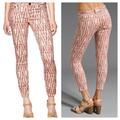 Free People Pants & Jumpsuits | Free People Women's Red & Cream Ikat Skinny Jeans With Side Zips Size 28 | Color: Cream/Red | Size: 28