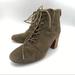 Madewell Shoes | Madewell The Emilia Lace-Up Boot Stacked Heel Green Suede | Color: Green | Size: 6