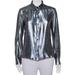 Gucci Tops | Euc Gucci Metallic Silk Lurex Shirt | Color: Black/Silver | Size: It 48