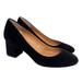 J. Crew Shoes | J. Crew Black Velvet Block Heel Round Toe Slip On Pumps Shoes Womens Size 5.5 | Color: Black | Size: 5.5