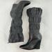 Jessica Simpson Shoes | Jessica Simpson Fisper Black Leather Drawstring Wedge Boots | Color: Black | Size: 9.5