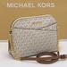 Michael Kors Bags | Michael Kors Medium Dome Xcross Xbody Bag Color: Vanilla Multi | Color: Brown/Cream | Size: 9" (L) X 7" (H) X 3.5" (D) Medium