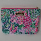 Lilly Pulitzer Bags | Lilly Pulitzer Chevron Floral Tech Pouch Bag | Color: Green/Pink | Size: Os