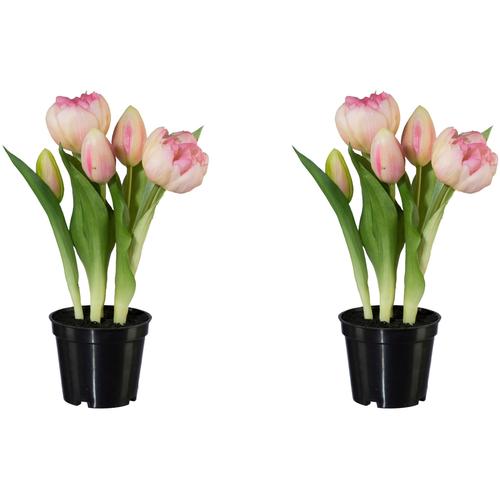 „Kunsttulpe MY HOME „“Gefüllte Tulpen““ Kunstpflanzen Gr. H: 25 cm, 2 St., rosa Kunstpflanzen“