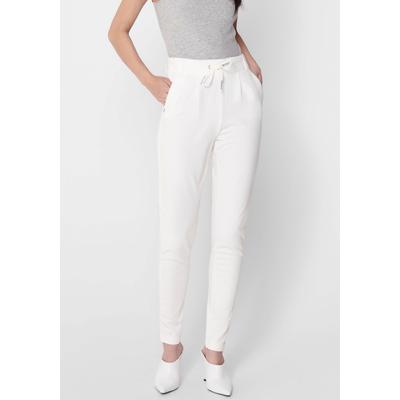 Jogger Pants ONLY "ONLPOPTRASH LIFE EASY COL PANT PNT NOOS", Damen, Gr. L (40), Länge 32, rot (cloud dancer), Milano Rib, Obermaterial: 63% Viskose, 32% Nylon, 5% Elasthan, unifarben, modisch, regular fit lang, Hosen, bequeme Form mit elastischem... Image