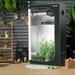 Costway 36"x20"x63" Mylar Hydroponic Grow Tent W/observation Window & Floor Tray Black Iron in Gray/White | 63 H x 36 W x 20 D in | Wayfair