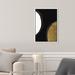 Oliver Gal Two Moons In Gold, Large Circle Moons Modern Canvas Wall Art Print For Living Room Canvas in Black | 16 H x 11 W x 1.75 D in | Wayfair