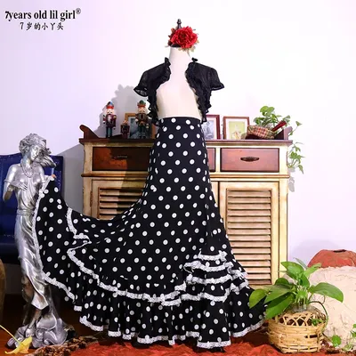 Costume de flamenco espagnol pour femmes et filles robe de performance vêtements de danse