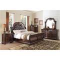 Bloomsbury Market Stockertown Faux Upholstered Sleigh Bedroom Set King 6 Piece: Bed, Dresser, Mirror, 2 Nightstands | Wayfair