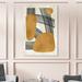 Everly Quinn "Three Rocks", Modern Gold Shapes & Stripes Pattern Modern & Contemporary Yellow Canvas Wall Art Print For Living Room | Wayfair