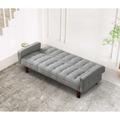 Ebern Designs Kettering 73.62" Linen Square Arm Sofa Bed Linen in Gray | 28.93 H x 73.62 W x 32.48 D in | Wayfair 866B4ECE02204C2D8F60F250BC448720