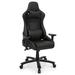 Inbox Zero Adjustable Reclining Ergonomic Faux Swiveling PC & Racing Game Chair w/ Footrest Faux in Black | 51.5 H x 30 W x 30 D in | Wayfair