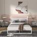 17 Stories Platform Bed Metal in White | 39 H x 55.6 W x 82.3 D in | Wayfair 4917389B93934C218ACF899EFD949148
