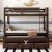 Filipp Twin over Twin Solid Wood Standard Bunk Bed w/ Trundle by Harriet Bee Wood in Brown | 67 H x 42.4 W x 80.7 D in | Wayfair