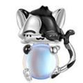 Charms Anhänger kompatibel für Pandora 925 Sterling Silber Katze mit Kugel