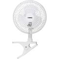 Lorell Clip and Table Fan 152.4 mm Diameter 2 Speed Adjustable Tilt Head 9.5 Height x 7.9 Width x 6 Depth White