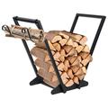 SAINSPEED Indoor Firewood Rack - Firewood Fire Rack Storage Rack with Kindling Rack 22 Heavy Duty Outdoor Log Rack