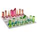 Modern Chess Set - Acrylic Chess Board with 32 Colorful Game Pieces by Trademark Games