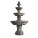 XBrand 58.3" Leaf Classic Bird bath Water Fountain, 3-Tier, Outdoor Garden, With Pump, White Resin, Yard, Lawn, Porch Décor