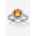 Women's Sterling Silver Simulated Birthstone and Cubic Zirconia Ring by PalmBeach Jewelry in November (Size 7)