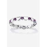 Women's Simulated Birthstone Heart Eternity Ring by PalmBeach Jewelry in February (Size 8)
