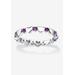 Women's Simulated Birthstone Heart Eternity Ring by PalmBeach Jewelry in February (Size 8)