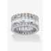 Women's Platinum-Plated Eternity Bridal Ring Cubic Zirconia (9 1/3 cttw TDW) by PalmBeach Jewelry in Platinum (Size 8)
