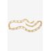 Women's Yellow Gold over Sterling Silver Ankle Bracelet (1mm), 10 inches by PalmBeach Jewelry in Gold