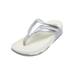 Extra Wide Width Women's The Sporty Slip On Thong Sandal by Comfortview in Silver (Size 8 WW)