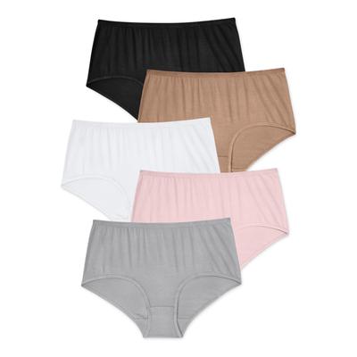 Plus Size Women's Stretch Cotton Brief 5-Pack by Comfort Choice in Basic Pack (Size 15) Underwear