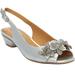 Extra Wide Width Women's The Rider Slingback by Comfortview in Silver (Size 10 1/2 WW)