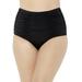 Plus Size Women's Shirred High Waist Swim Brief by Swimsuits For All in Black (Size 18)