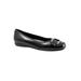 Extra Wide Width Women's Sizzle Signature Leather Ballet Flat by Trotters® in Black Leather (Size 8 1/2 WW)
