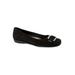 Wide Width Women's Sizzle Signature Leather Ballet Flat by Trotters® in Black Suede (Size 9 1/2 W)