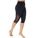 Plus Size Women's Chlorine Resistant High Waist Mesh Swim Capri by Swimsuits For All in Black Mesh (Size 12)