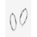 Women's Stainless Steel Tubular Lightweight Hoop Earrings (62mm) by PalmBeach Jewelry in Stainless