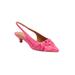 Wide Width Women's The Tia Slingback by Comfortview in Pink Croco (Size 9 1/2 W)