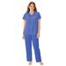 Plus Size Women's Short Sleeve Pajama by Exquisite Form in Rocky Blue (Size XL)