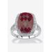 Women's Sterling Silver Genuine Red Ruby Split Shank Filigree Ring by PalmBeach Jewelry in Ruby (Size 6)