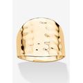 Women's Yellow Gold-Plated Hammered Style Cigar Band Ring (5Mm) Jewelry by PalmBeach Jewelry in Gold (Size 10)